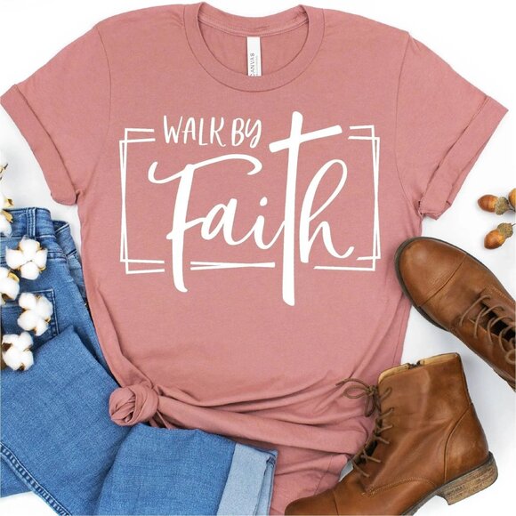 Walk By Faith Christian T-Shirt - Picture 3 of 4